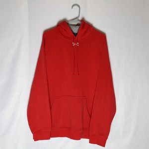 Under Armour Drawstring Hoodie Men's L Red Long Sleeve Hooded Sweatshirt